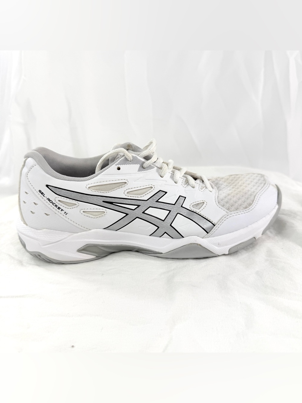 ASICS Gel Rocket 11 Women Size 8.5 White Leather Running Shoe Mesh 1072A093
